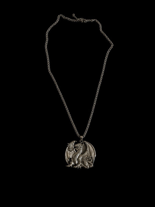 PNF“onyx flame”silver chain